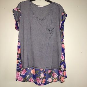 Flowy, mixed-print top